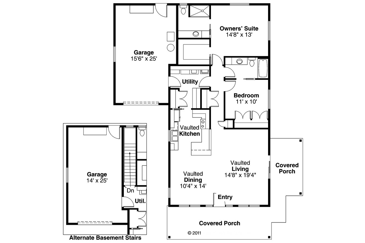 Cottage House Plan - Branell 89311 - 1st Floor Plan