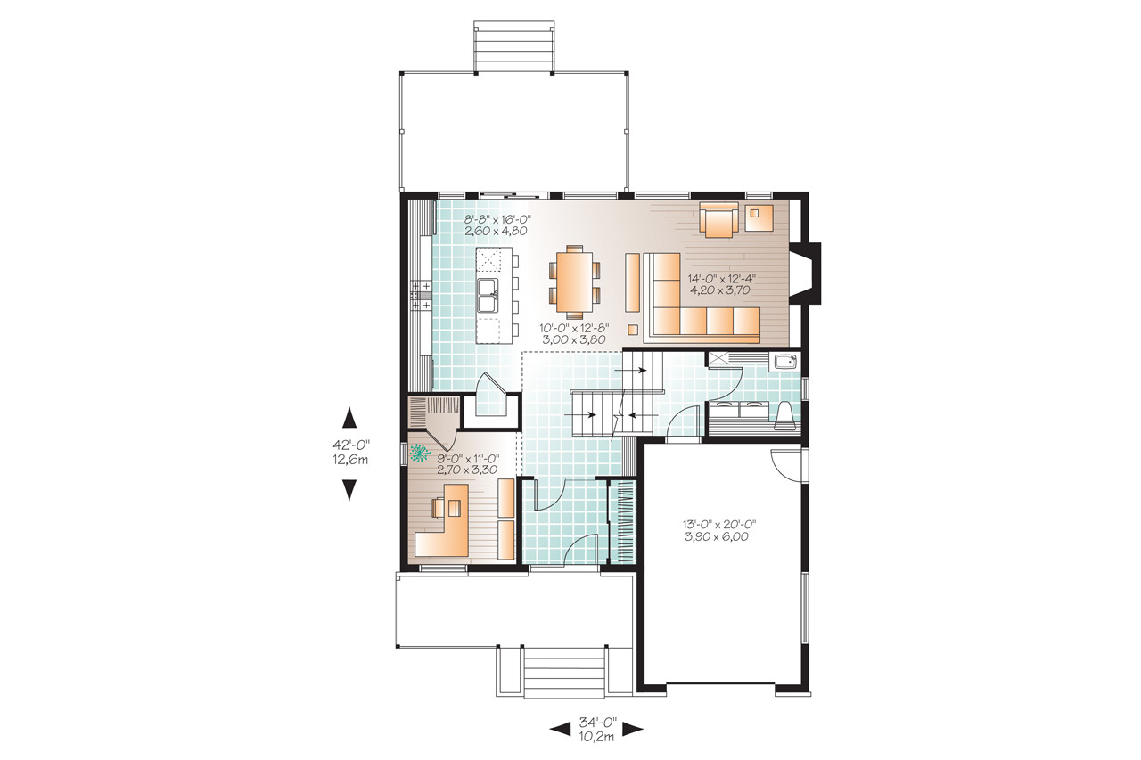 Modern House Plan - Aldana 89267 - 1st Floor Plan