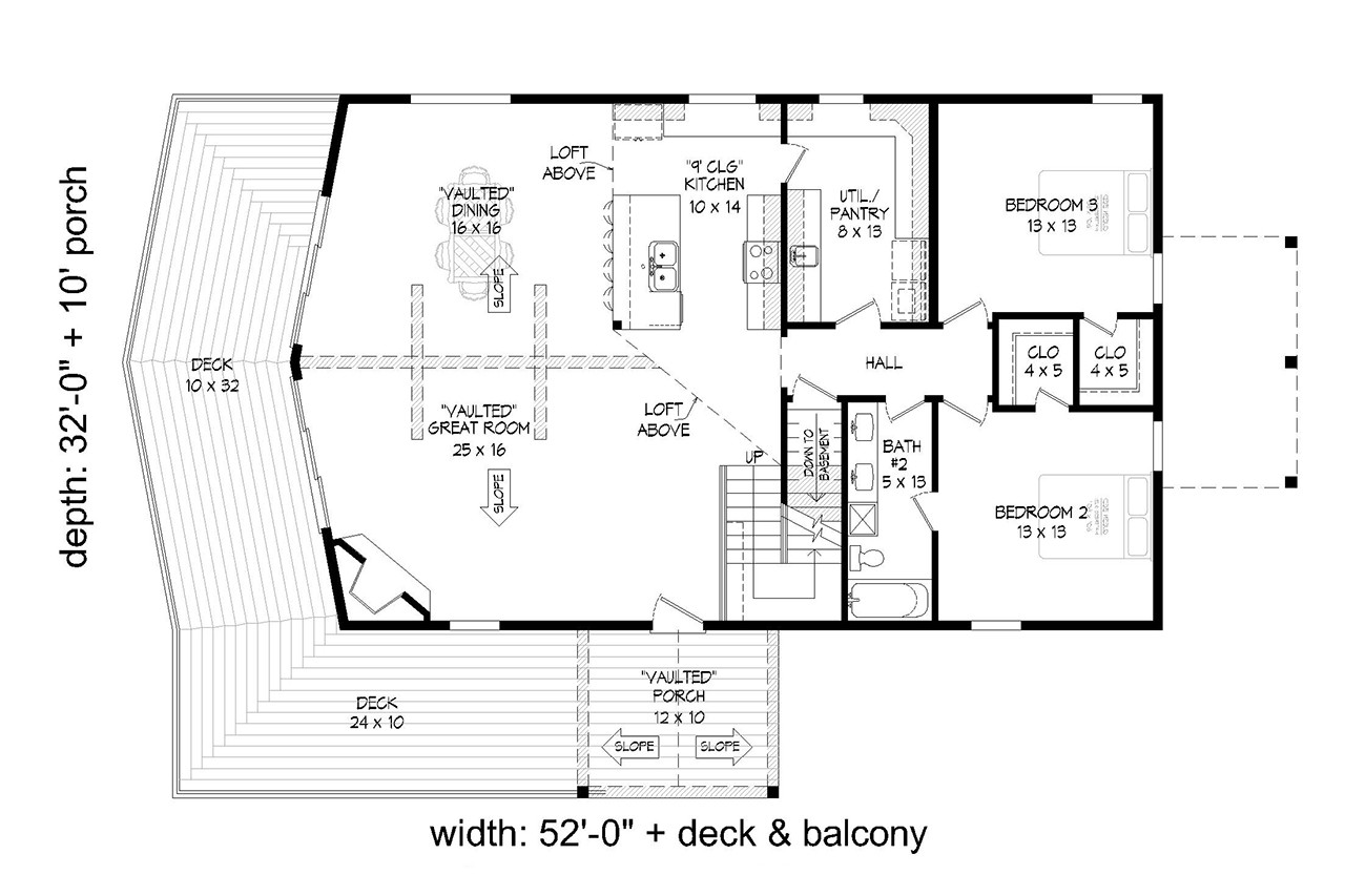 Craftsman House Plan - Pine Haven Lookout 89388 - 1st Floor Plan
