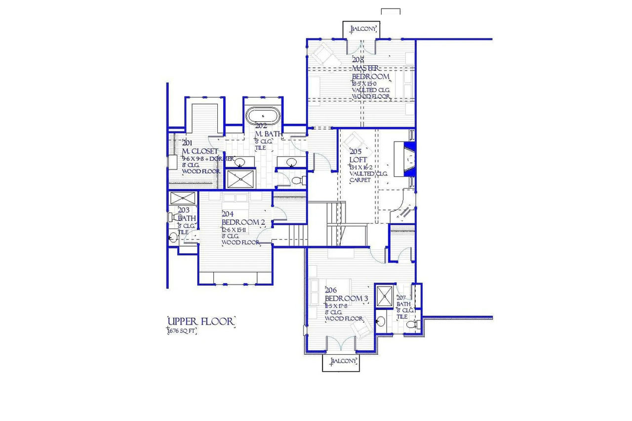 Secondary Image - Tudor House Plan - Charleston 89475 - 2nd Floor Plan