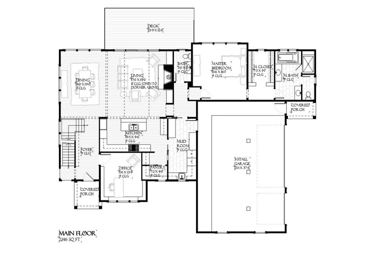 European House Plan - Collins 89428 - 1st Floor Plan