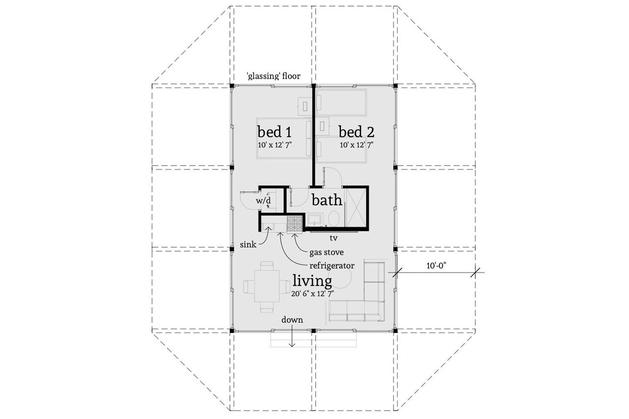 Modern House Plan - Glassing 89517 - 1st Floor Plan
