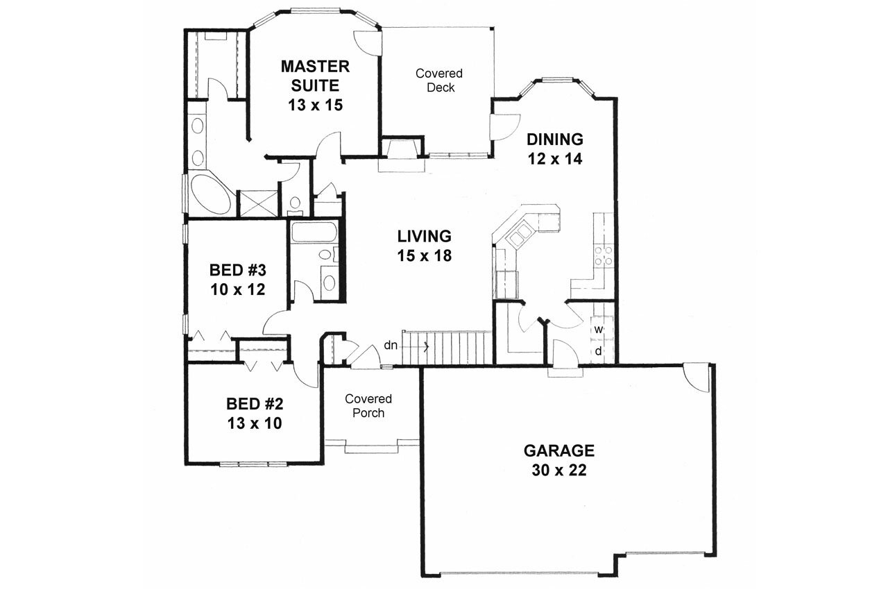 Traditional House Plan - 89615 - 1st Floor Plan