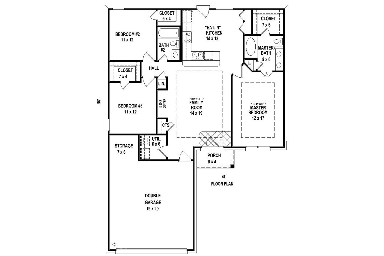 Traditional House Plan - 89915 - 1st Floor Plan