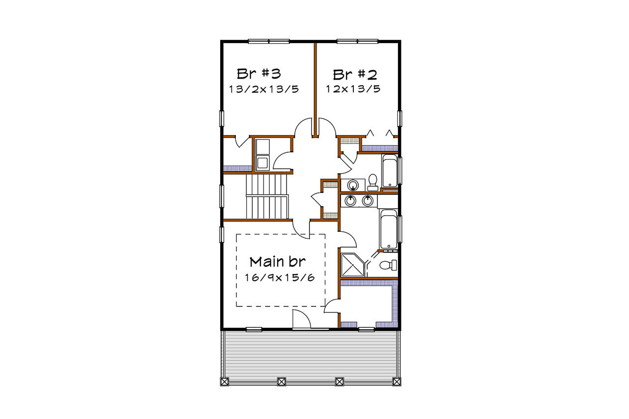 Bungalow House Plan - 89922 - 2nd Floor Plan