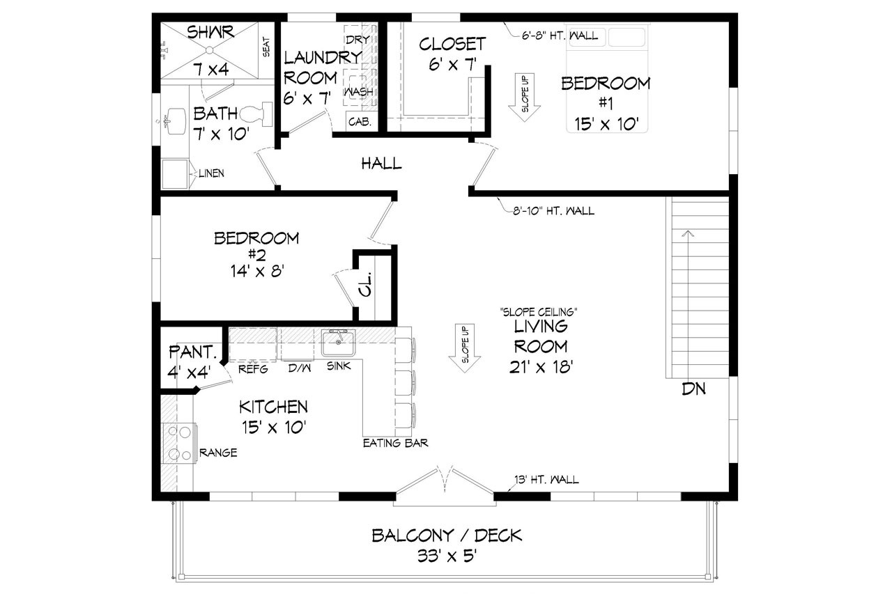 Secondary Image - Contemporary House Plan - Birchwood 90099 - 2nd Floor Plan