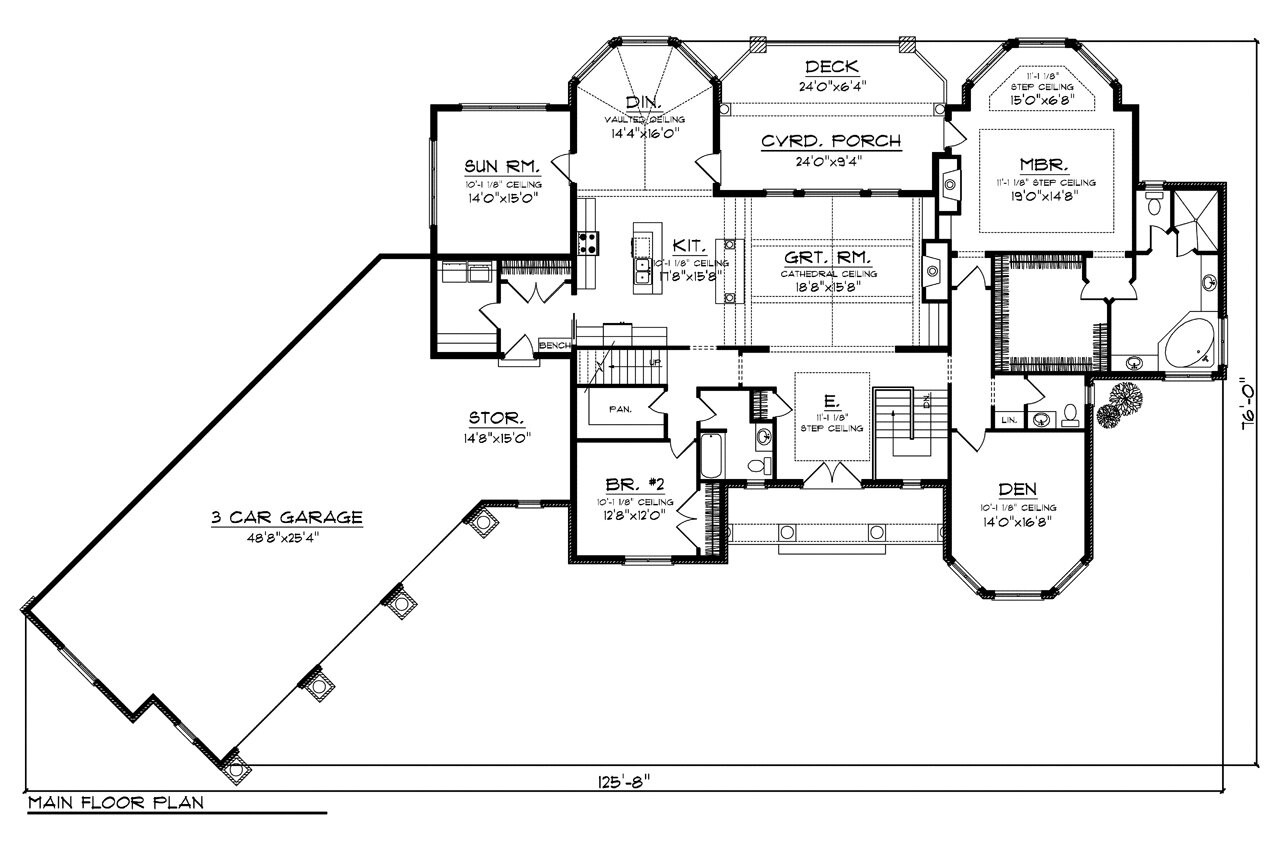 Ranch House Plan - 90133 - 1st Floor Plan
