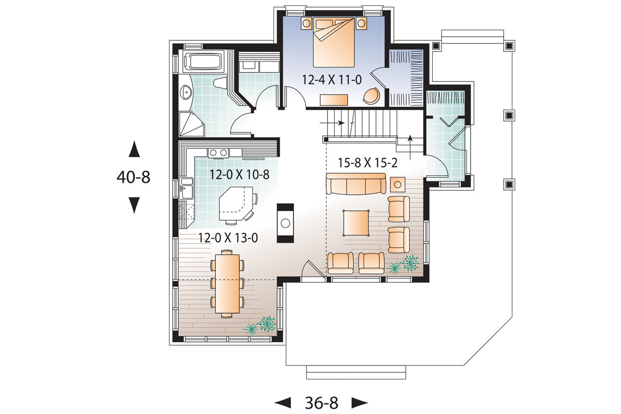 Country House Plan - Suncrest 90492 - 1st Floor Plan