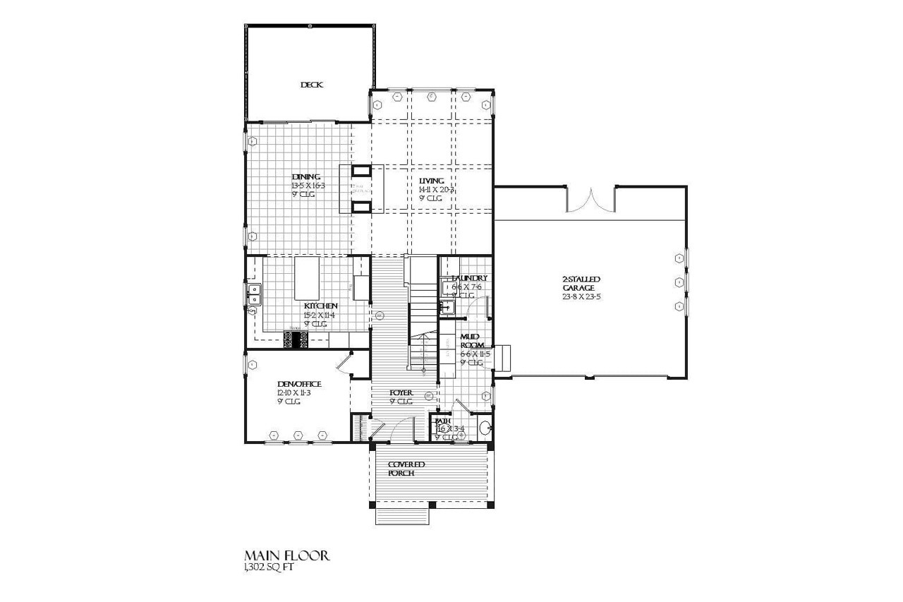 Prairie House Plan - Lake Drive 90497 - 1st Floor Plan