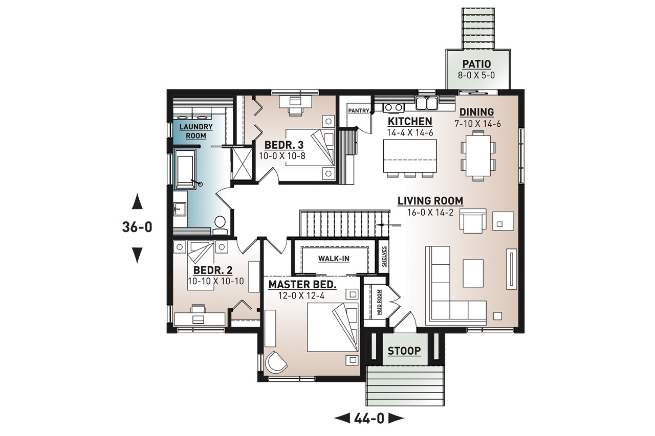 Modern House Plan - Scandia 90586 - 1st Floor Plan