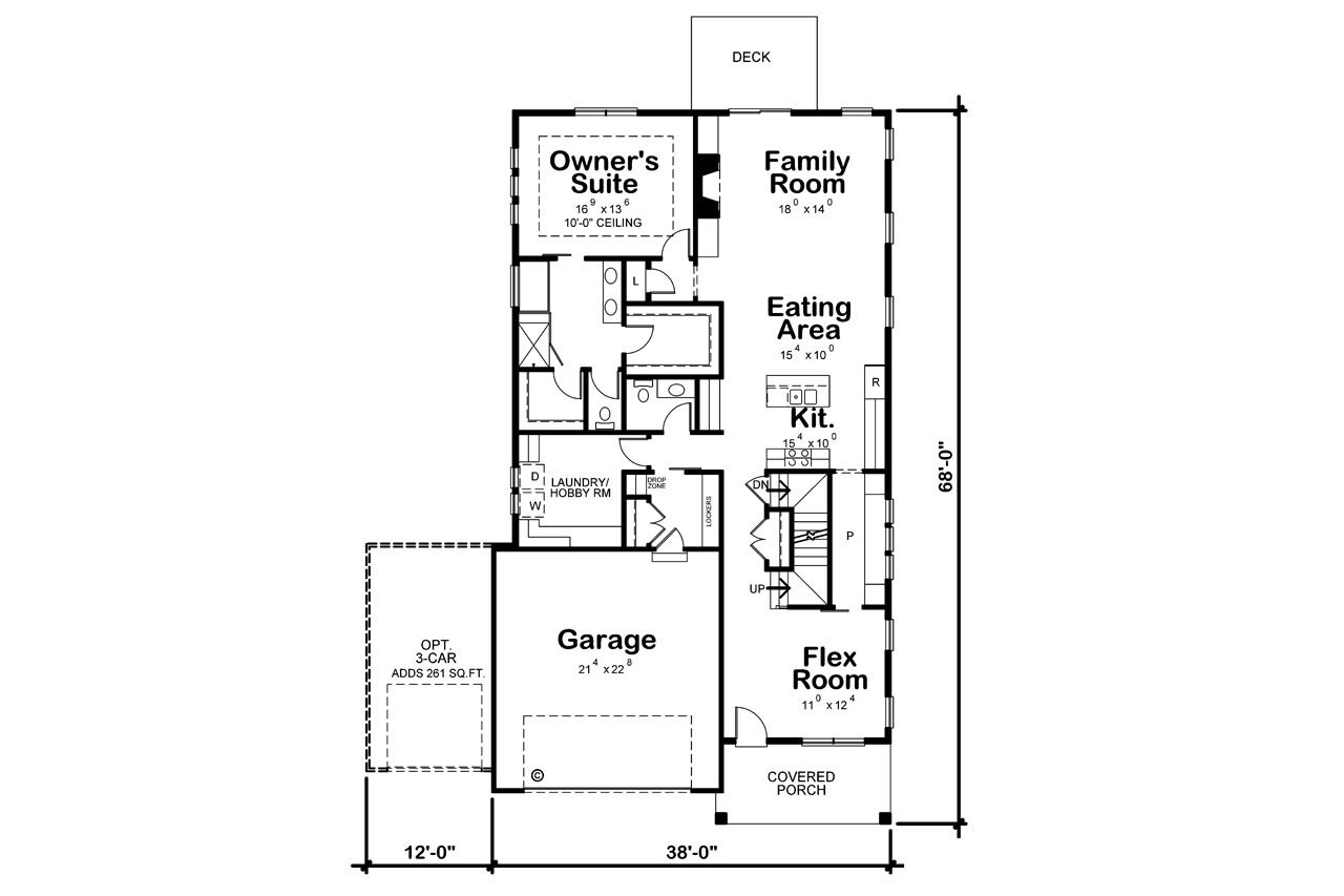 Craftsman House Plan - Harmon Haven 90627 - 1st Floor Plan