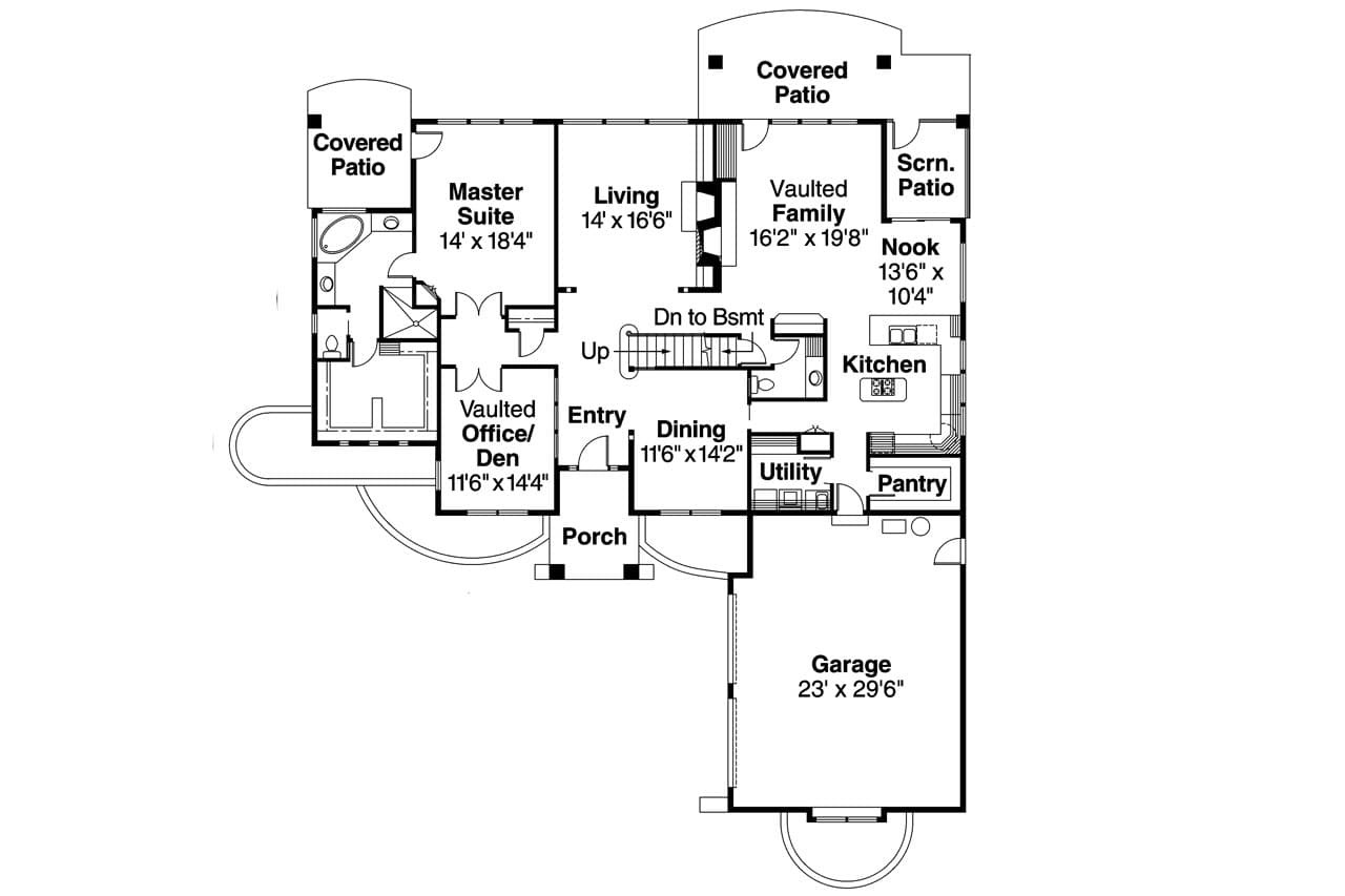 European House Plan - Marcellus 90720 - 1st Floor Plan