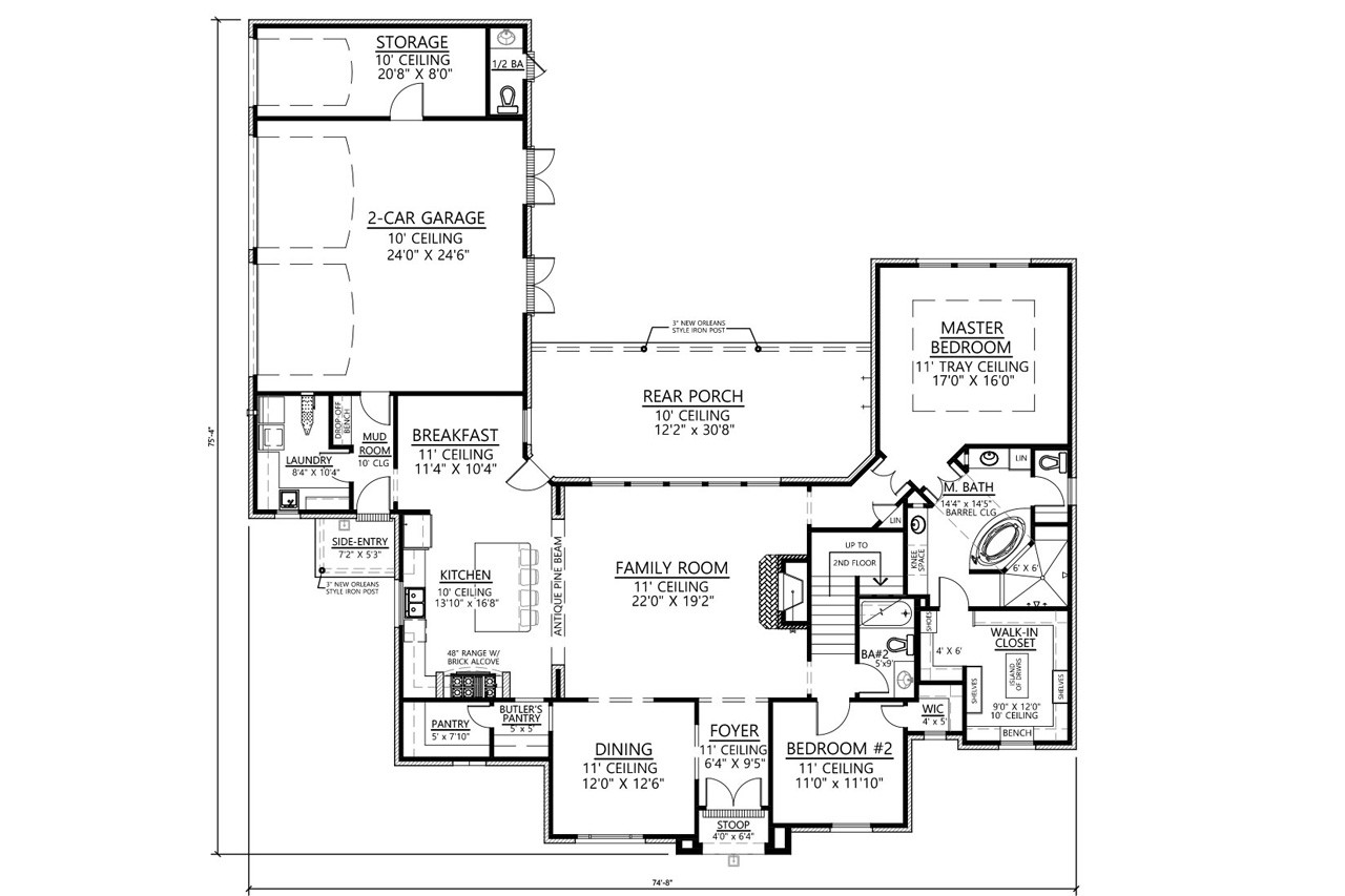 Classic House Plan - Orleans 90875 - 1st Floor Plan
