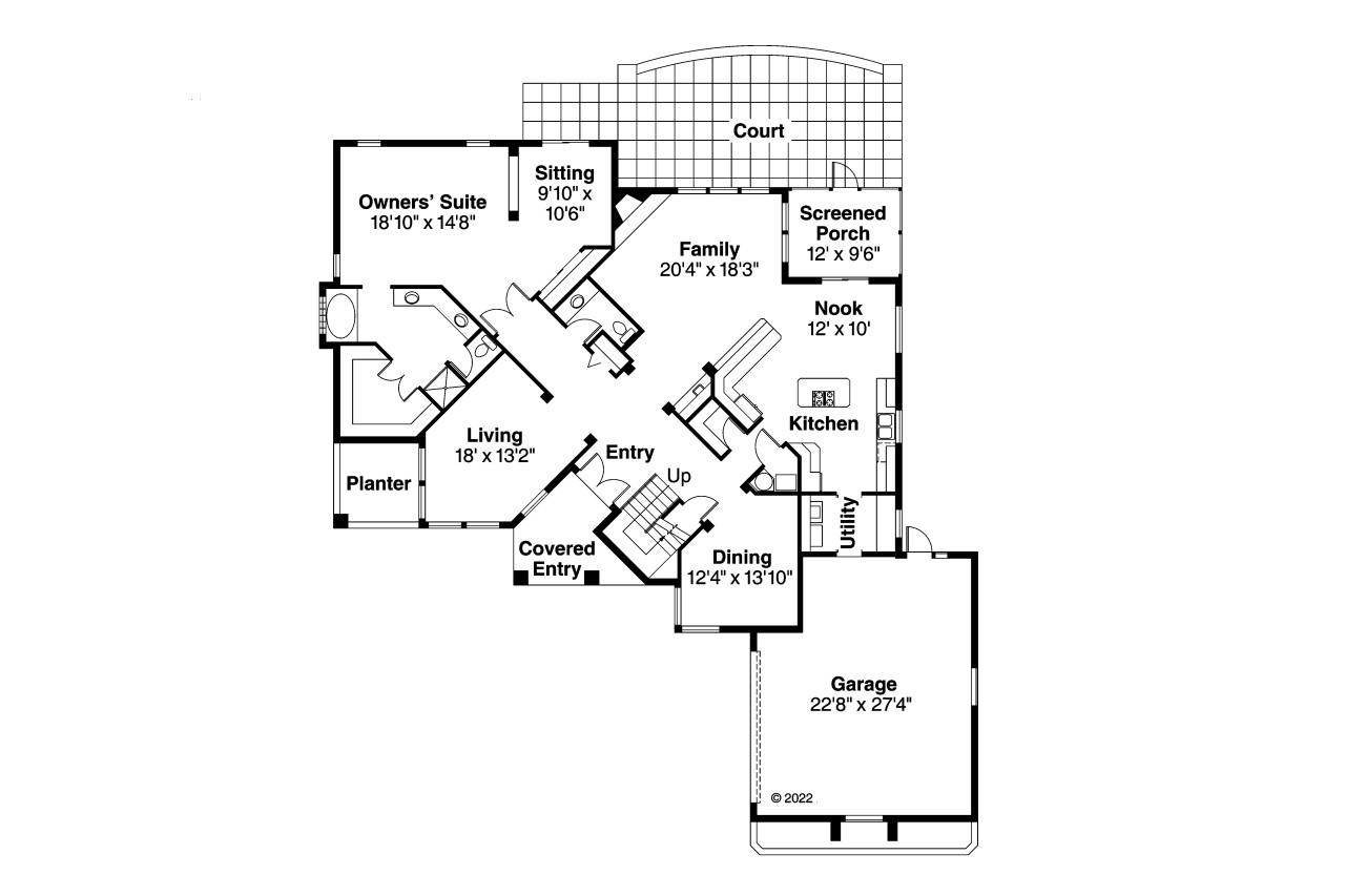 Mediterranean House Plan - St. Petersburg 91041 - 1st Floor Plan
