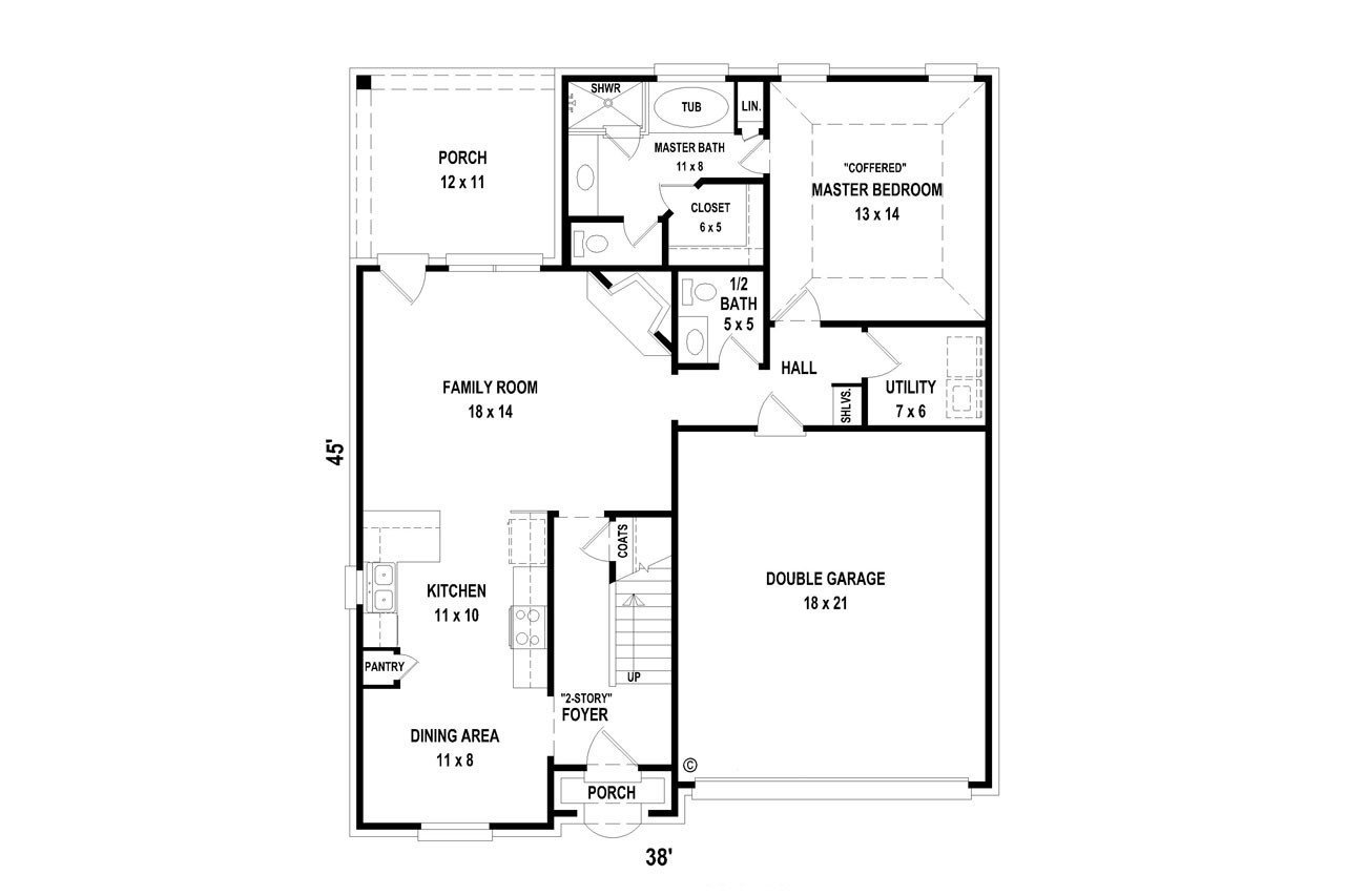 European House Plan - 91125 - 1st Floor Plan