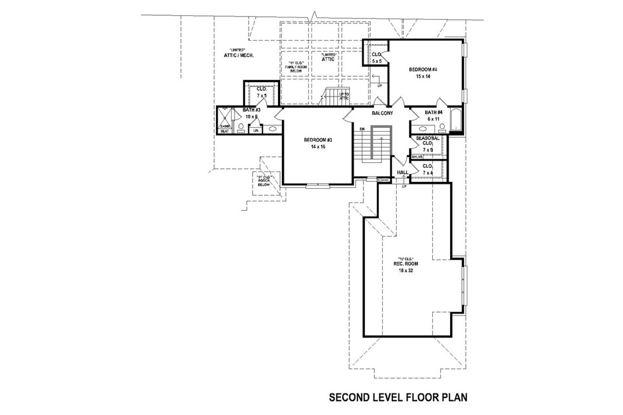 Secondary Image - Classic House Plan - 91654 - 2nd Floor Plan