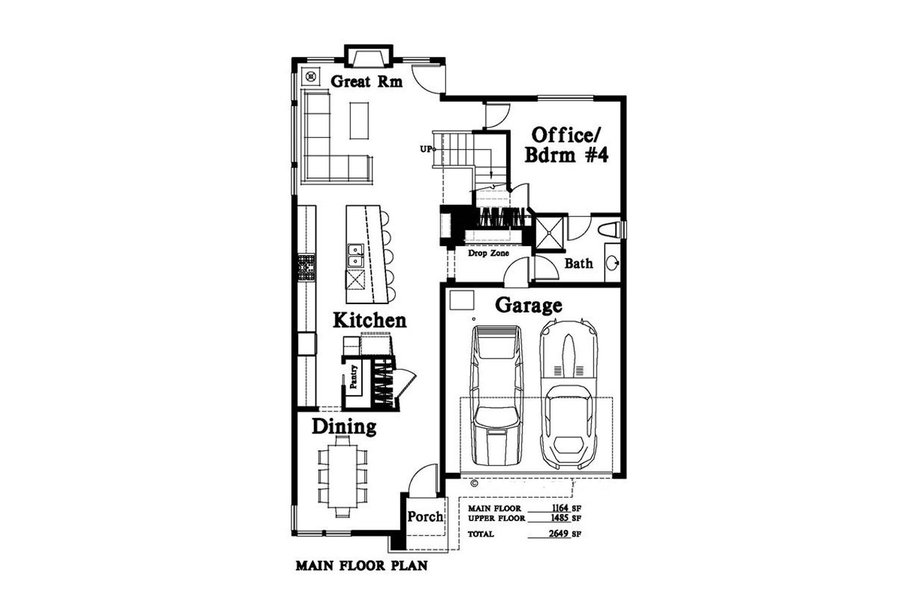 Modern House Plan - 91769 - 1st Floor Plan