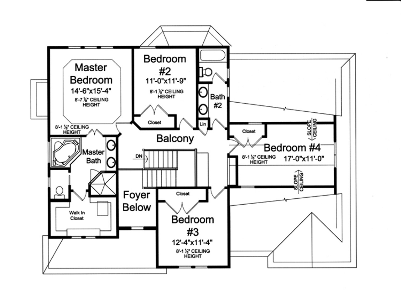 Secondary Image - Farmhouse House Plan - Three Gables 91805 - 2nd Floor Plan