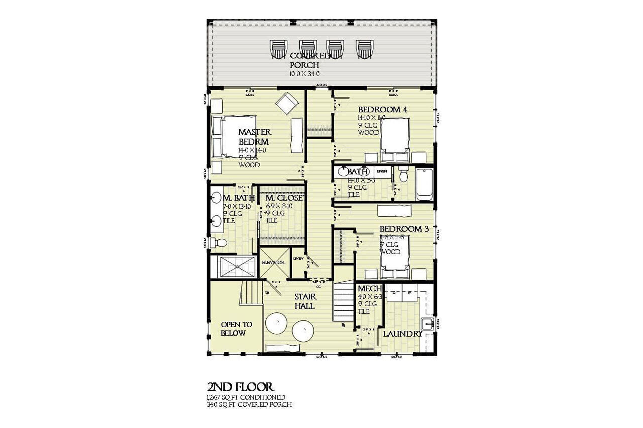 Secondary Image - Cape Cod House Plan - Cypress 92636 - 2nd Floor Plan