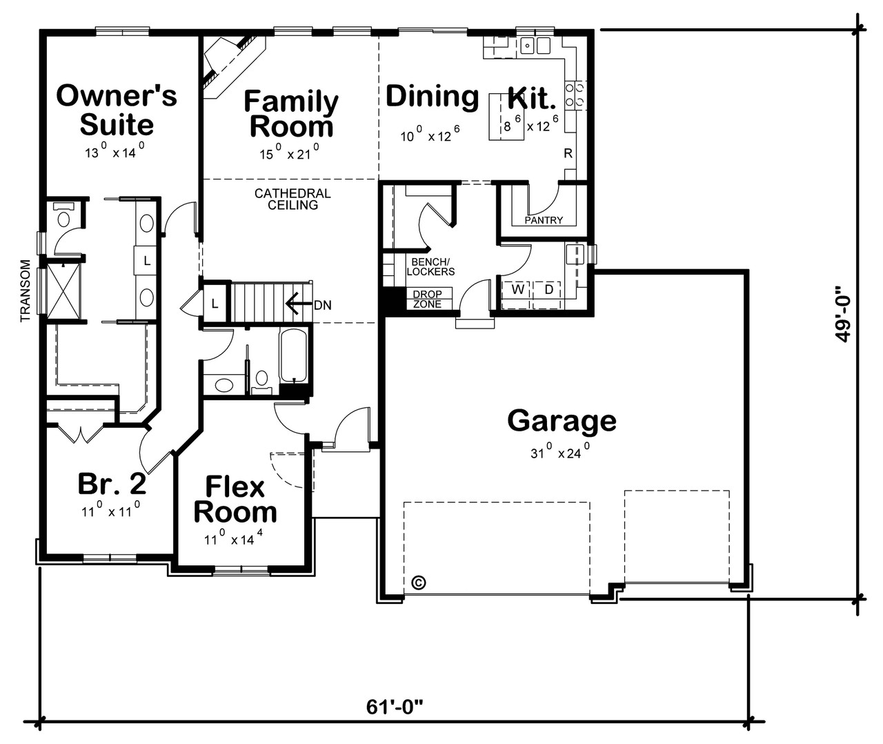 Craftsman House Plan - Locklear Cottage 92764 - 1st Floor Plan