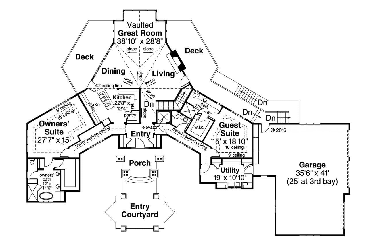 Lodge Style House Plan - Barrett 92758 - 1st Floor Plan