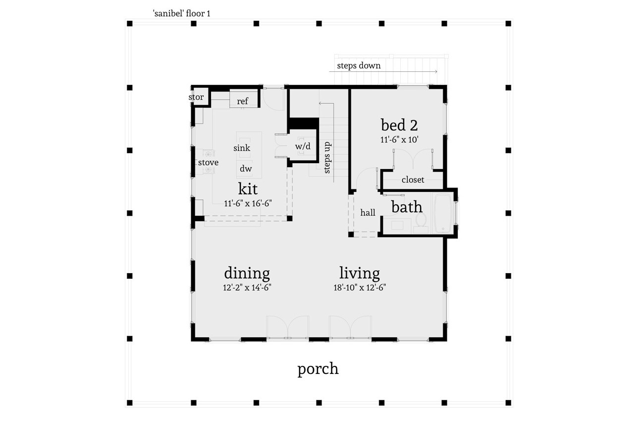 Cape Cod House Plan - Sanibel 92781 - 1st Floor Plan