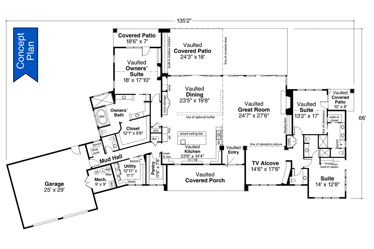 Modern House Plan - Syncline 92824 - 1st Floor Plan
