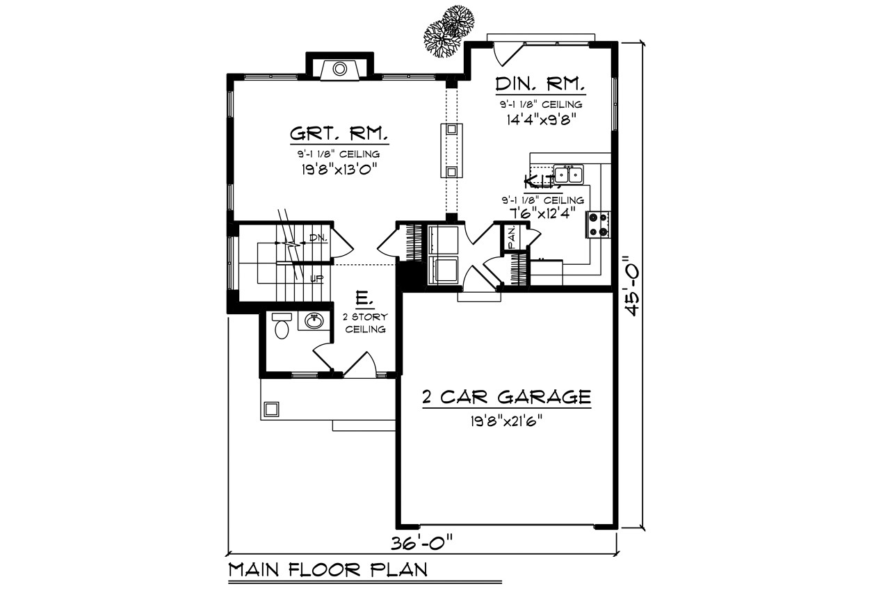 Craftsman House Plan - 92832 - 1st Floor Plan