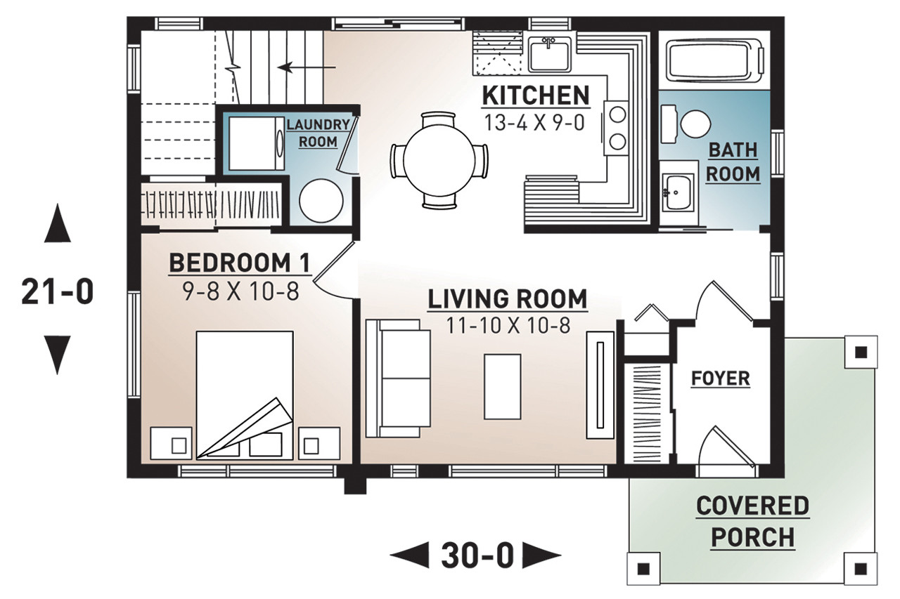 Modern House Plan - Joshua 93093 - 1st Floor Plan