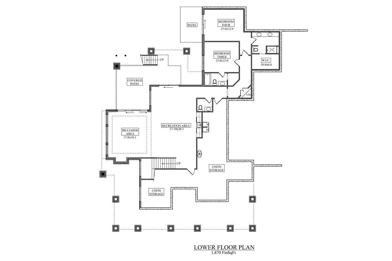 Craftsman House Plan - Whispering Pine 93433 - Basement Floor Plan