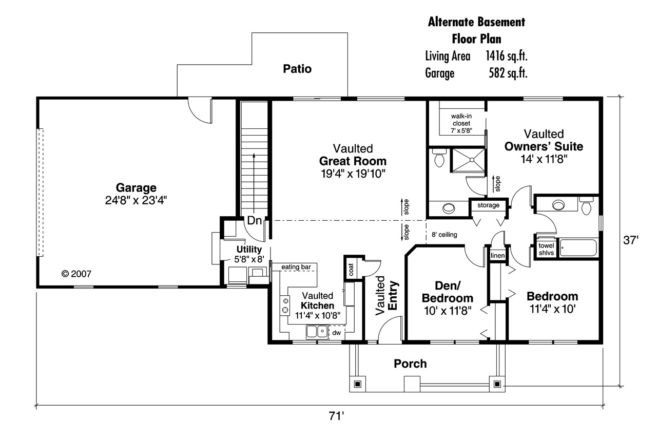 Ranch House Plan - Kettering 93960 - Optional Floor Plan