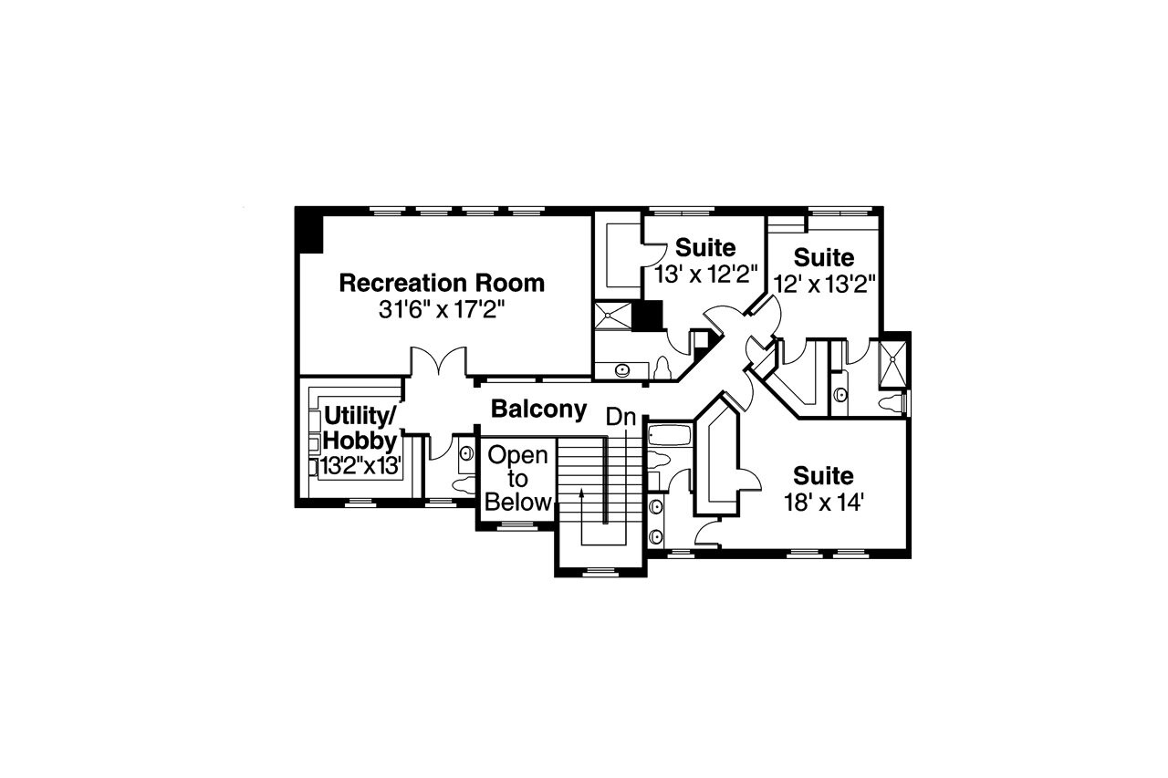 Secondary Image - Mediterranean House Plan - Rossano 94444 - 2nd Floor Plan