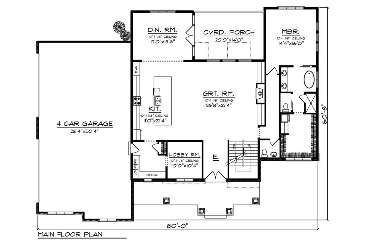 Craftsman House Plan - 94512 - 1st Floor Plan
