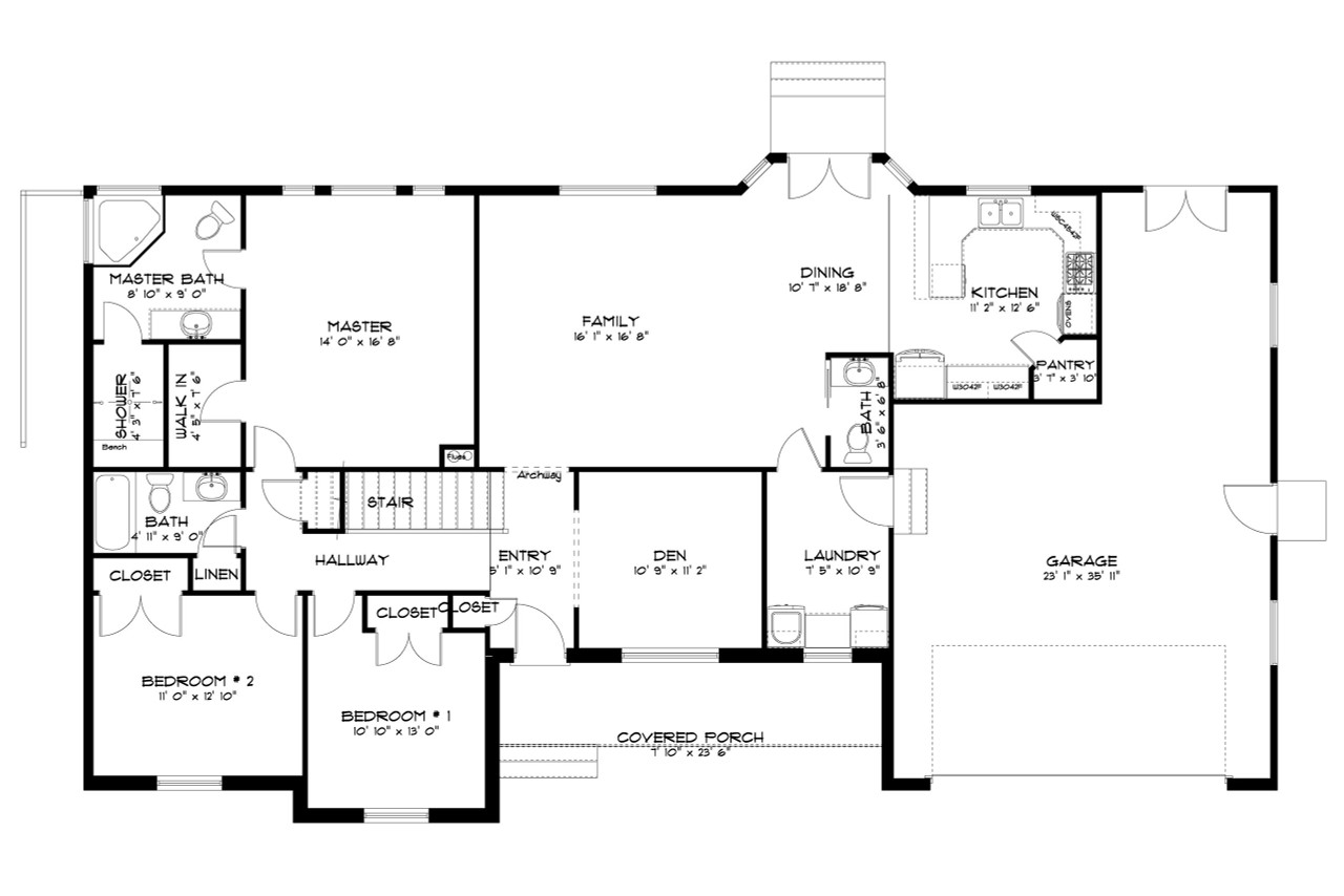 Traditional House Plan - Gregory 94607 - 1st Floor Plan