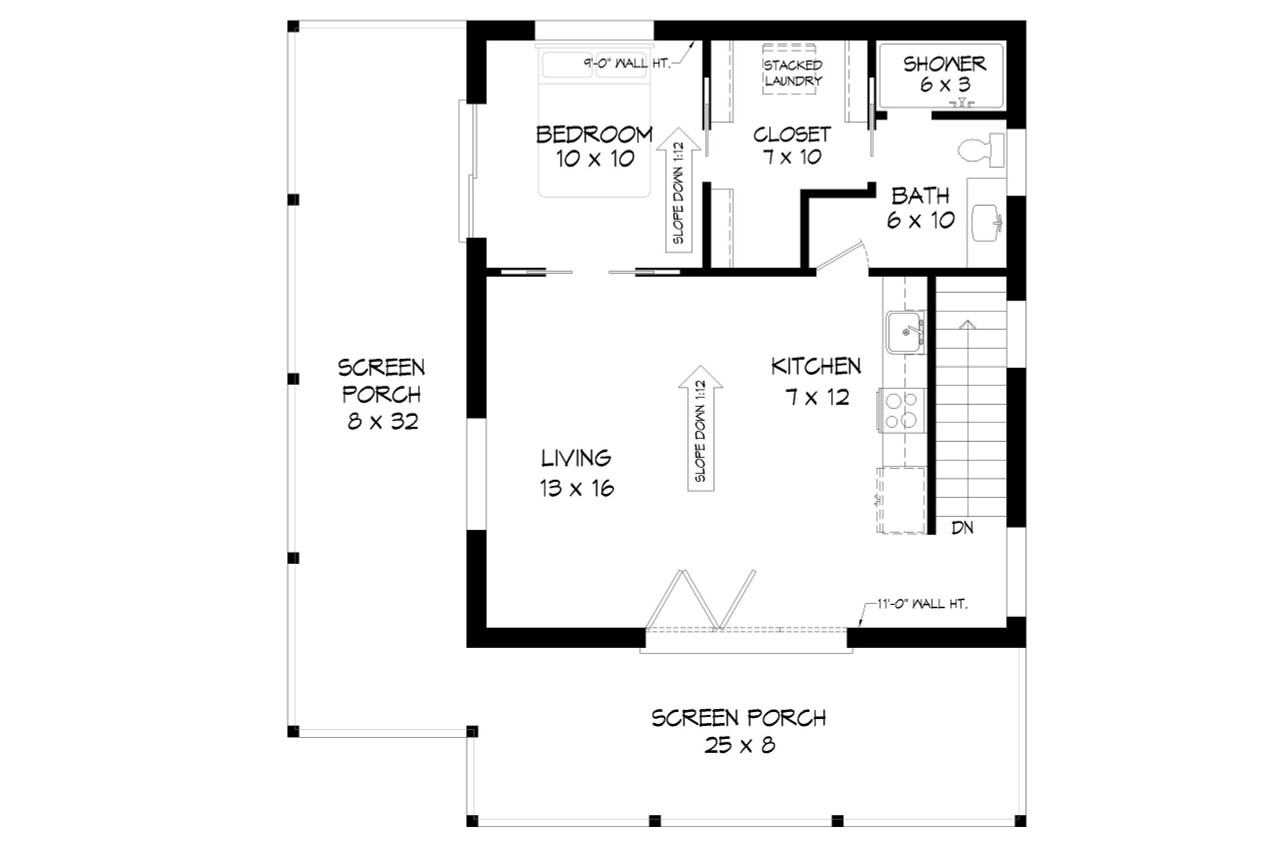Secondary Image - Contemporary House Plan - The Escape 95243 - 2nd Floor Plan
