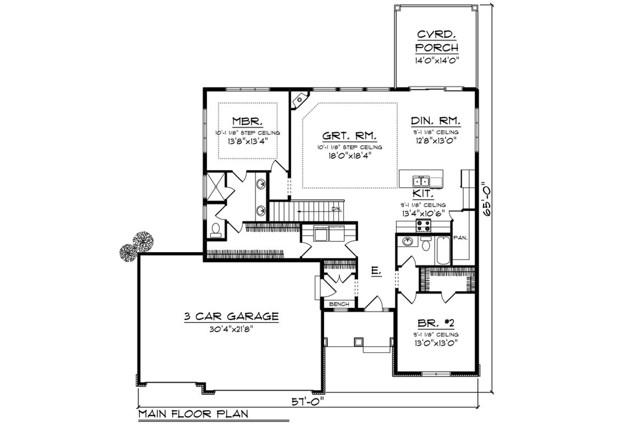 Ranch House Plan - 95064 - 1st Floor Plan