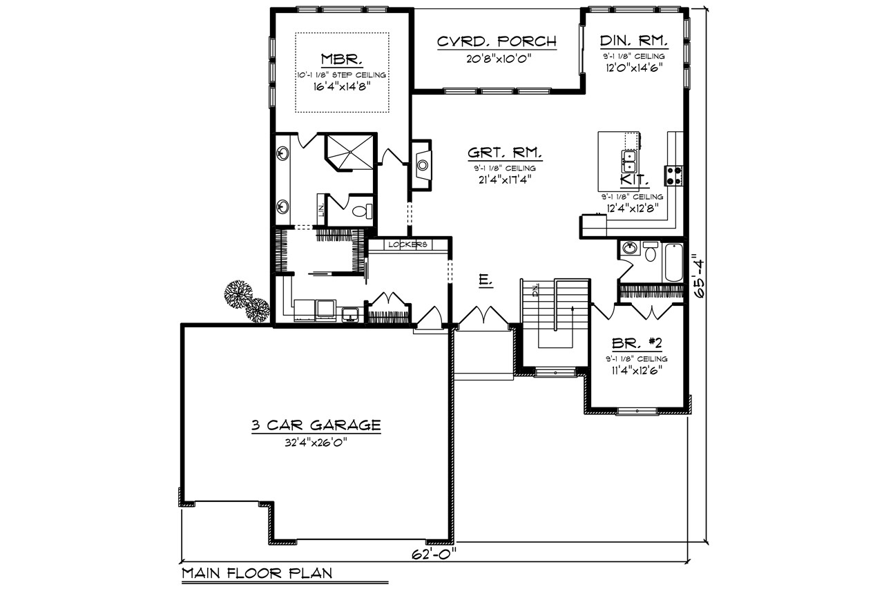 Prairie House Plan - 95335 - 1st Floor Plan
