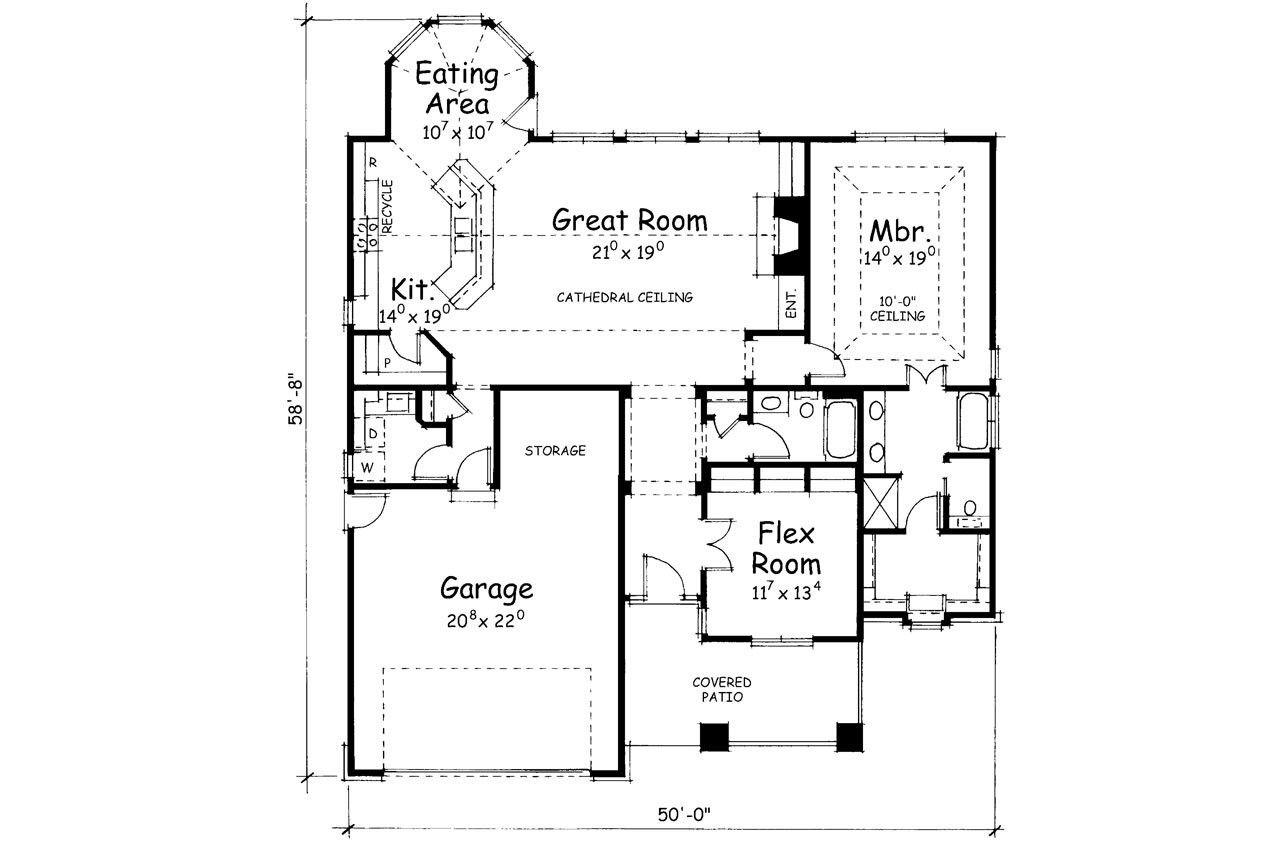 Craftsman House Plan - Dorsett 95397 - 1st Floor Plan
