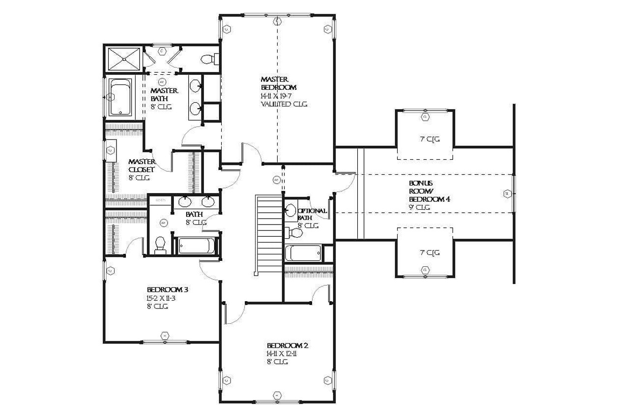 Secondary Image - Traditional House Plan - Knight 95427 - 2nd Floor Plan