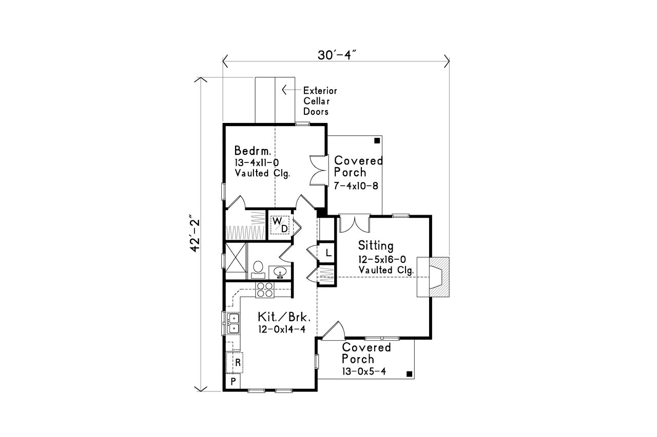 Cottage House Plan - 95629 - 1st Floor Plan