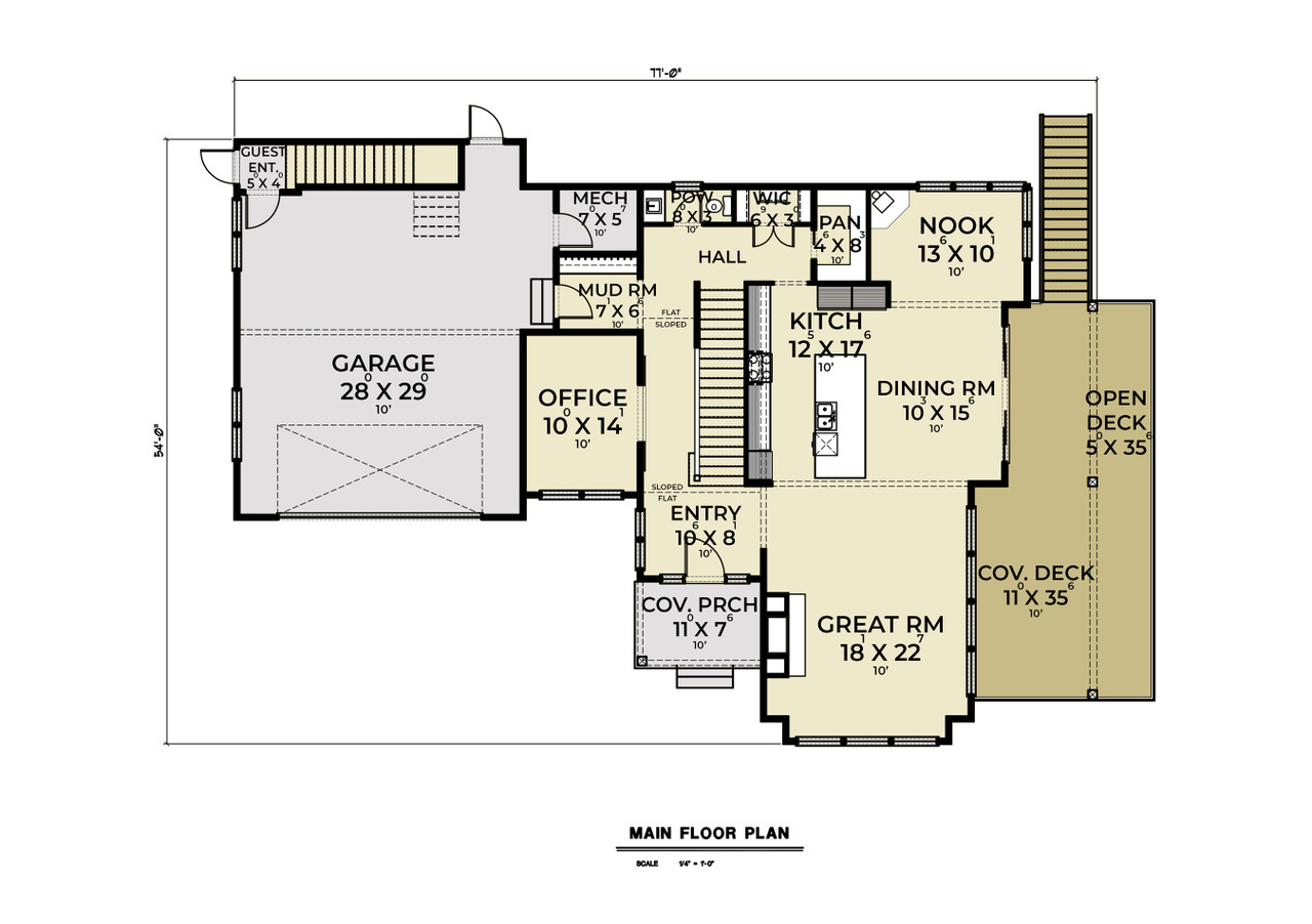 Lodge Style House Plan - 95793 - 1st Floor Plan