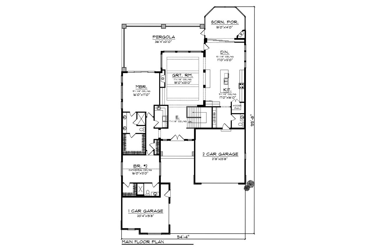 European House Plan - 95841 - 1st Floor Plan