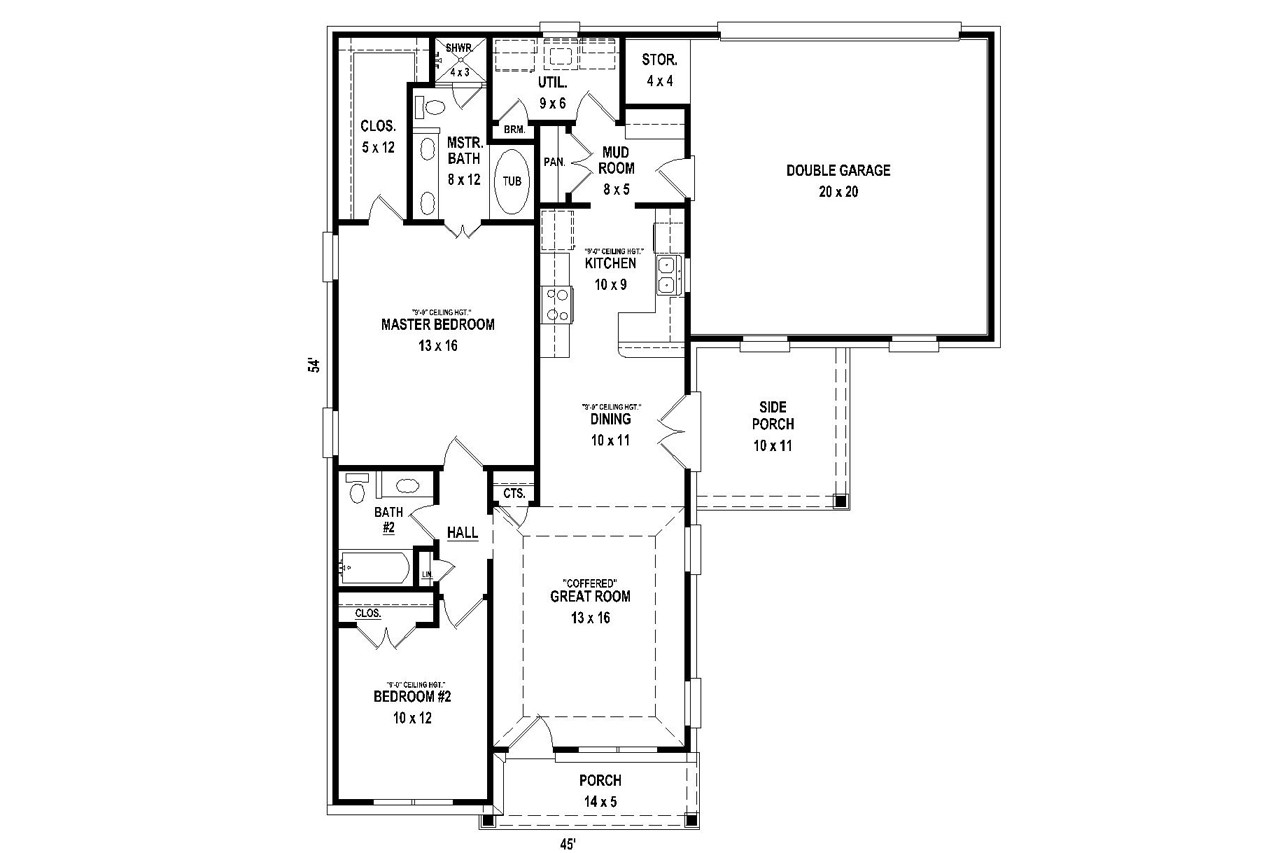 Traditional House Plan - 95882 - 1st Floor Plan