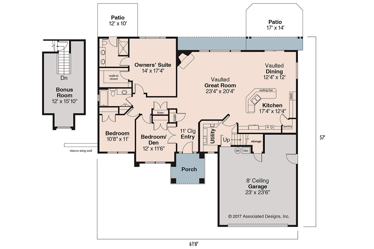 Ranch House Plan - Lindgren 96424 - 1st Floor Plan