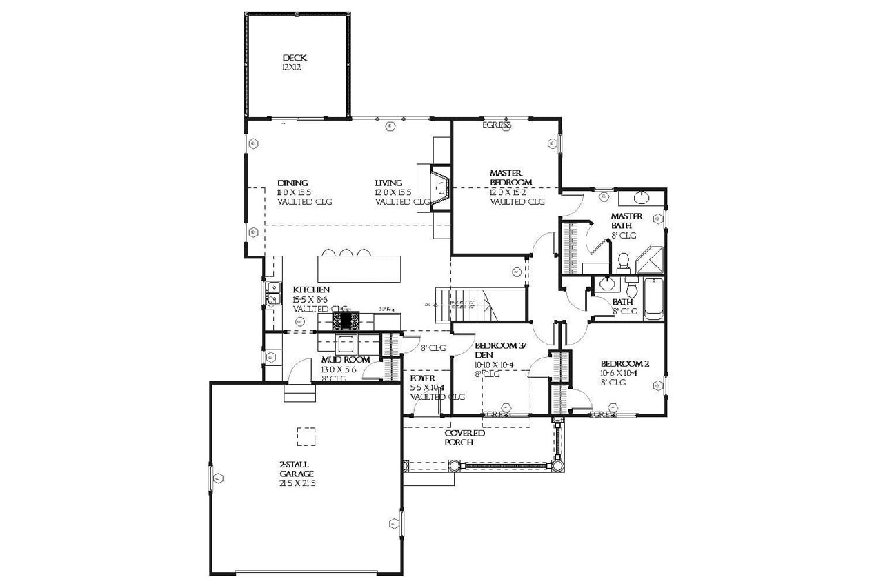 Ranch House Plan - Jasper 96456 - 1st Floor Plan