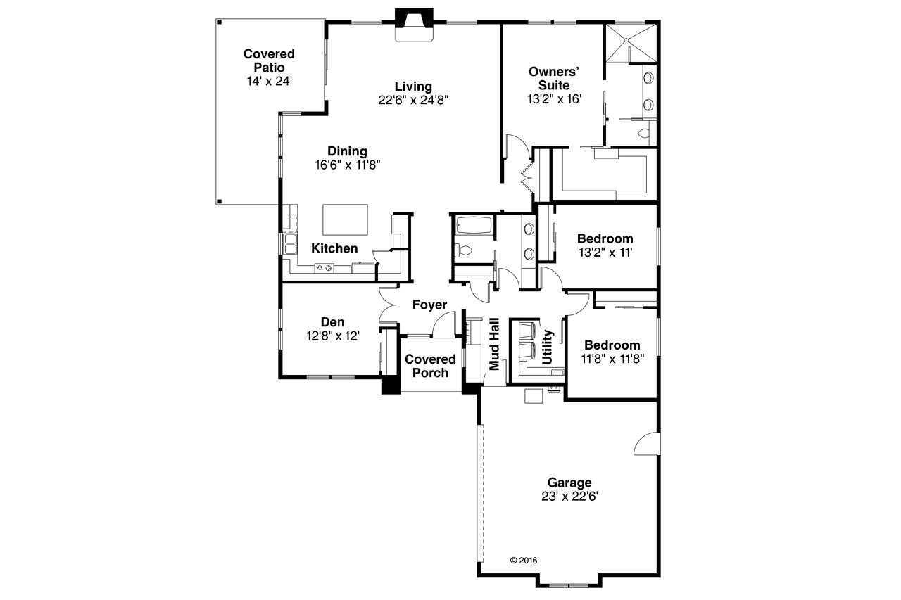 Prairie House Plan - Arrowwood 96747 - 1st Floor Plan