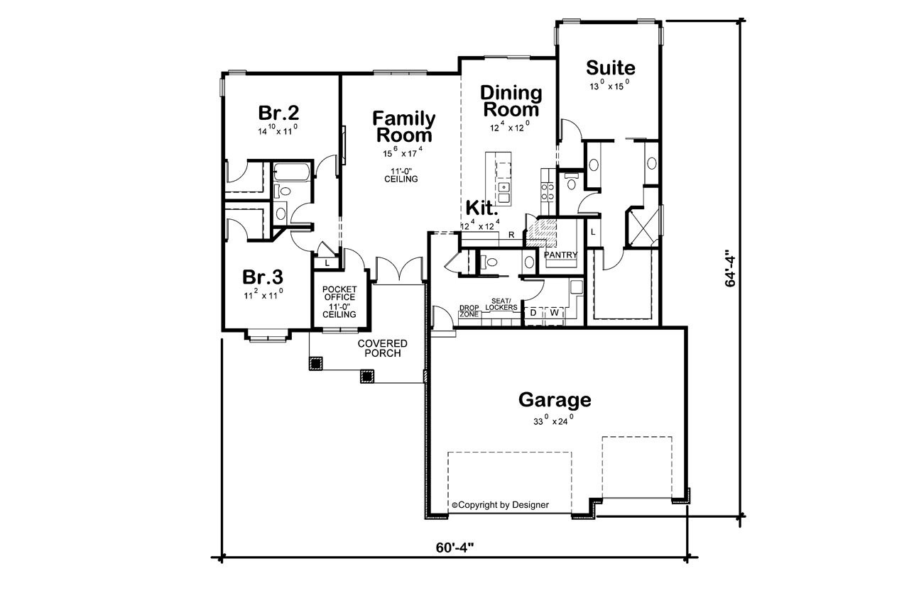 Modern House Plan - Cotter Modern 96851 - 1st Floor Plan