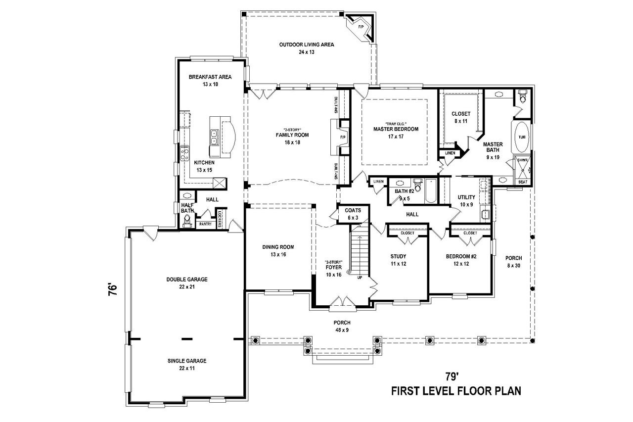 Classic House Plan - 97092 - 1st Floor Plan