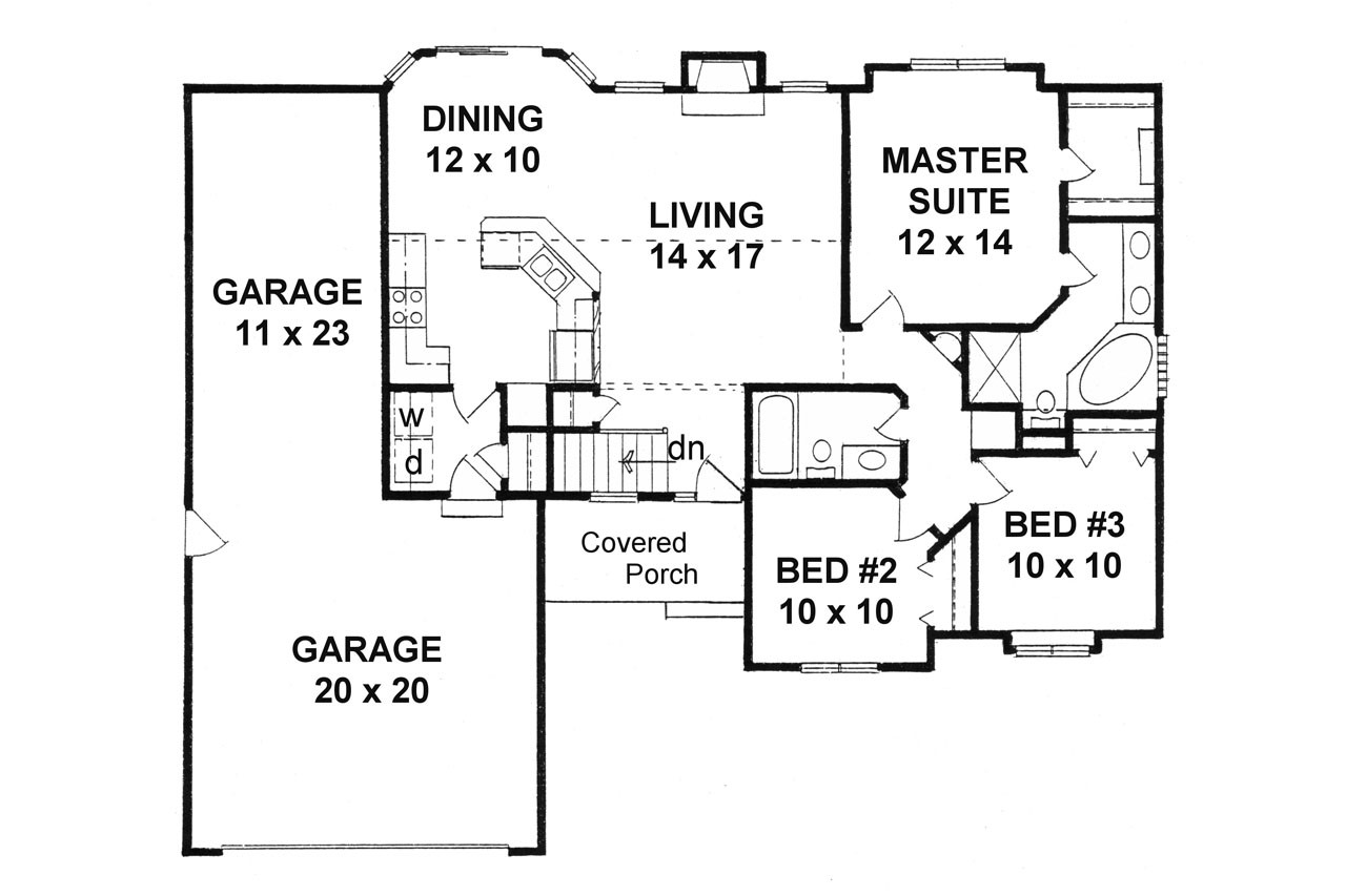 Traditional House Plan - 97117 - 1st Floor Plan