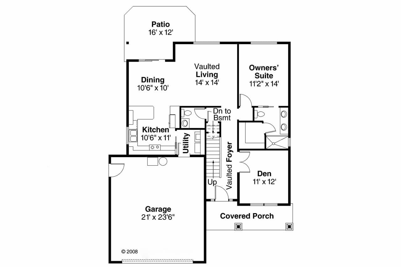 Craftsman House Plan - Holshire 97507 - 1st Floor Plan